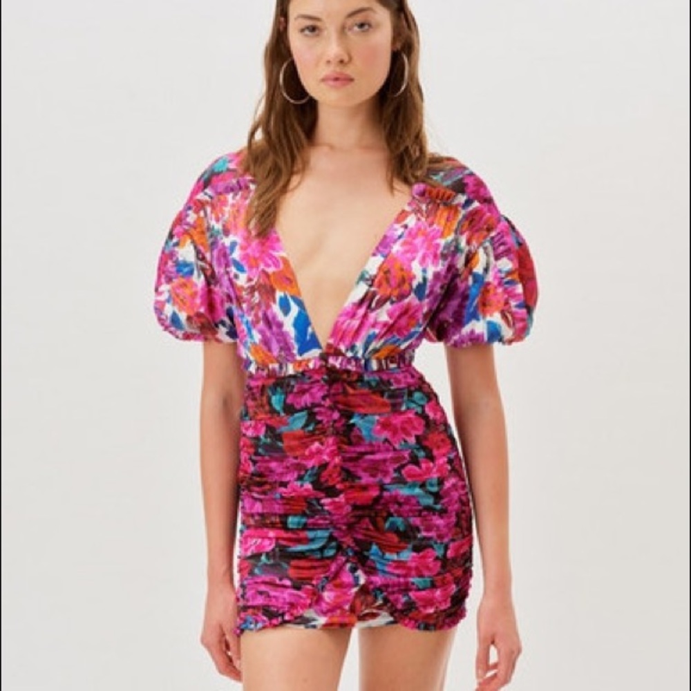 For Love and Lemons Cassandra Mini Dress, Pink - S